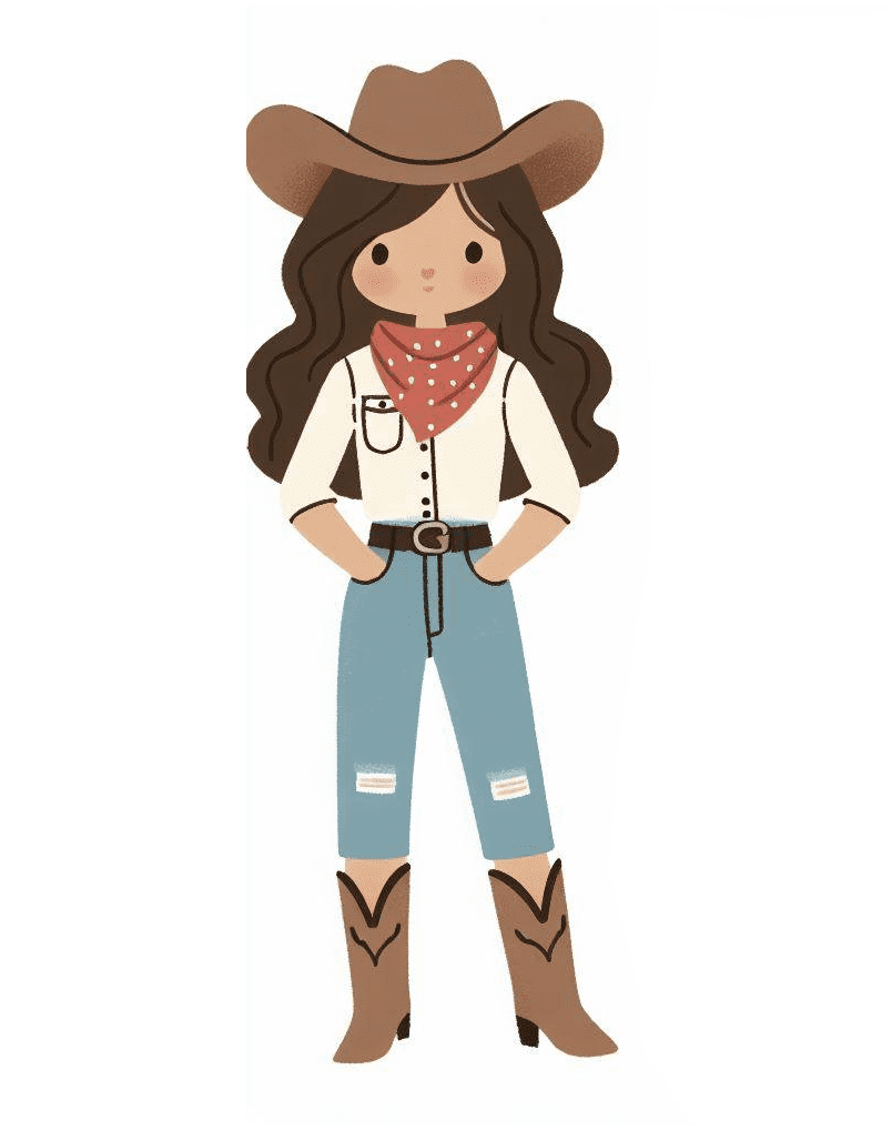 Clipart of Cowgirl Photo