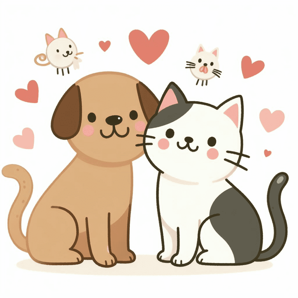 Clipart of Dog and Cat Image
