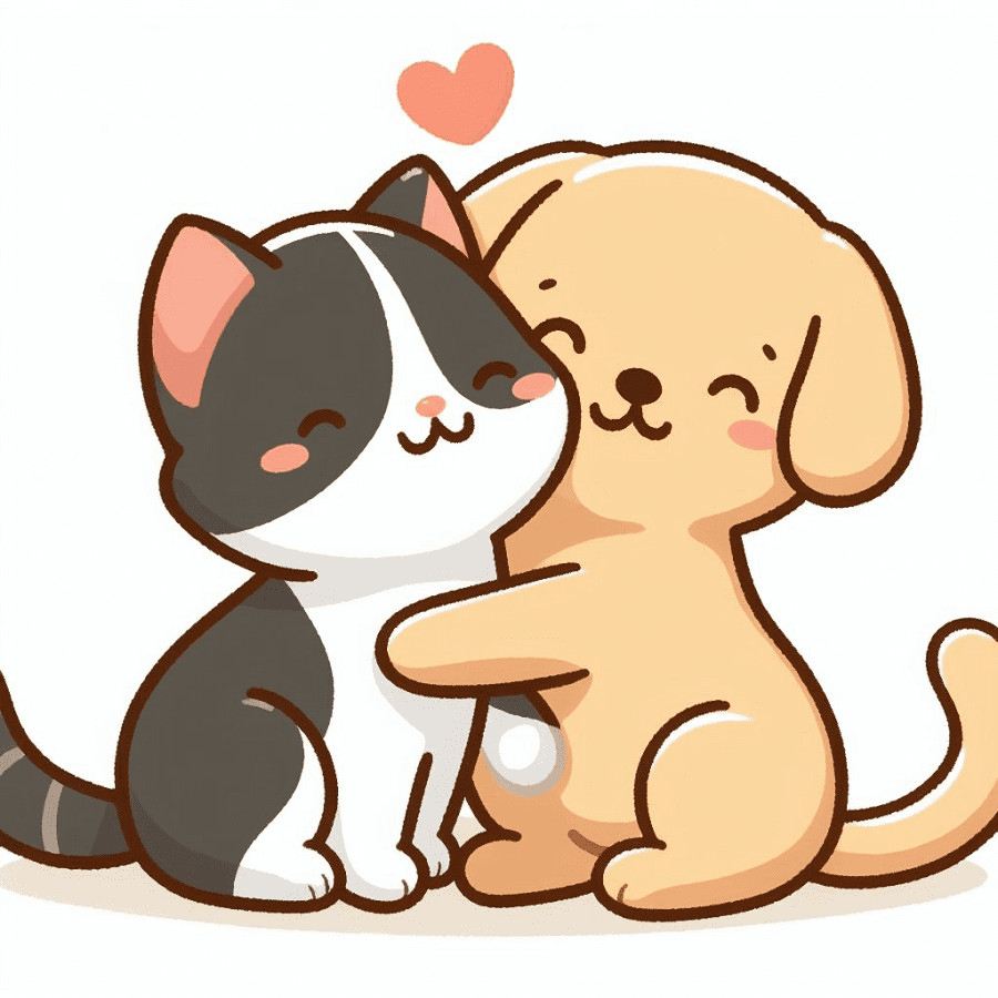Dog and Cat Clipart Free Photo