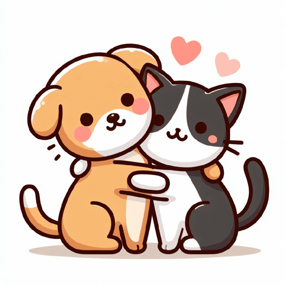 Dog and Cat Clipart Image Png