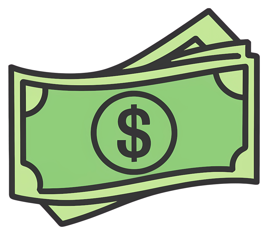 Free Cash Clipart - Green Dollar Bills Illustration