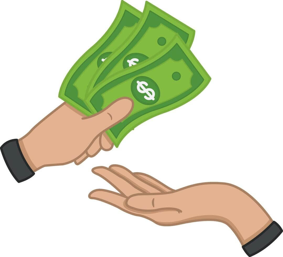 Hands Exchanging Money Illustration Free